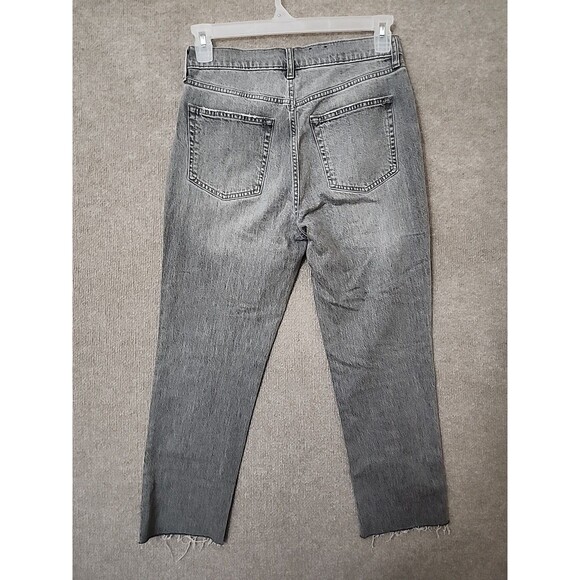 Gap Cheeky Straight Leg Ankle Jeans Womens 28 6 Gray Button Fly Raw Hem - Picture 5 of 9